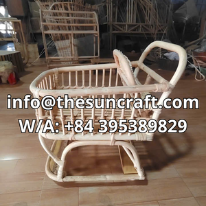 Poussette de poupée en rotin tressé ouvert, design floral, poussette de luxe pour poupée bébé, vente en gros - Product Image 6