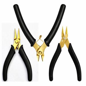 LUMINEX IMPEX Blue Gold Jewelry <b>Pliers</b> <b>Set</b> Fine/Short Nose Precision Cutter Stainless Steel Jewelry Making Tools DIY Rolling - Product Image 2