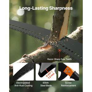 Manual Pole Saw 4.46-26.4ft <b>Extendable</b> <b>Tree</b> <b>Pruner</b> Scissors Sharp 65Mn Steel Blade Lightweight Fiberglass Handle Two Saws Model - Product Image 5