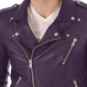 Chaqueta de Cuero Vacuno de Primera Calidad, Cómoda y Transpirable, para Hombre, con Logotipo Frontal, en Venta Online - Product Image 4