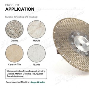 Lame de scie diamantée électroplaquée double face SANG <span class=keywords><strong>105</strong></span> -230 mm pour la découpe et le meulage du granit, du marbre et des carreaux de céramique - Product Image 5