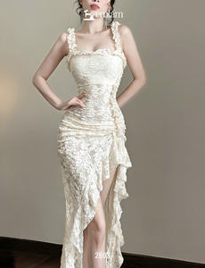 Ensemble deux pièces pour femme Couture Glamour, robe en dentelle sensuelle 4 pièces, ourlet asymétrique ET2803, silhouette de soirée boutique - Product Image 6