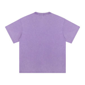 T-shirt décontracté uni pour homme, coupe classique, manches courtes, col rond, violet lavande - Product Image 3