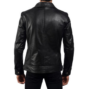 Chaqueta de Cuero Clásica Negra para Hombre, Cierre Frontal, Corte Ajustado Informal, Moda de Invierno, Calidad Premium - Product Image 5