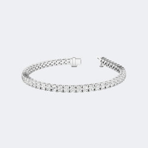 Pulsera de Diamantes de 7.00 CTW, Color D-E-F, Claridad VVS-VS, Corte Brillante Redondo, Oro de 14K, Joyería de Lujo Sostenible Certificada, Regalo - Product Image 2