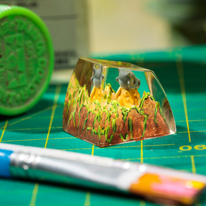 Keycaps Artisanat Forêt Mystique, Keycaps Artisanat Personnalisé, Keycaps Anime Mignons, Keycaps Verts, Ensemble de Keycaps, Keycaps en Bois - Product Image 6