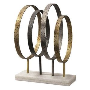 Luxury Gold Metal Geometric Cube Sculpture Black Marble Base Modern Home Decorative Accent Piece - Product Image 6