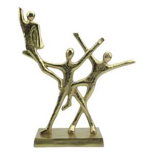 Jaffs Exports Golden <b>Figurative</b> Aluminium Sculpture 3cm H X 13cm W X 38cm L Handmade Modern Art Decor for Living Room Tabletop - Product Image 1