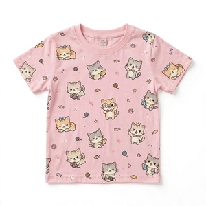 Camiseta de Manga Corta para Niños con Estampado Personalizado, Cuello Redondo, Informal, Transpirable, Ecológica, de Secado Rápido, 100% Algodón Tejido, para Verano - Product Image 4