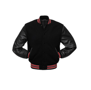 OEM Vintage Letterman Varsity <b>Jacket</b> for <b>Men</b> 3XL Wool Fabric Hooded Winter Sportswear Embroidery Bomber Flight <b>Leather</b> Sleeves - Product Image 2