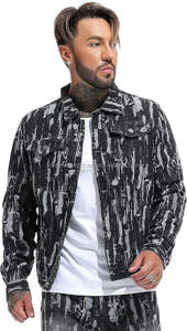 Chaquetas Vaqueras de Invierno con Cuello Alto para Hombre, Marca Boomletcorp, las Más Populares, Color Negro Cómodo con Estilo Desgarrado, Alta Calidad - Product Image 5