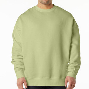 Sweat-shirt à capuche en molleton de coton, col rond, streetwear, pour l'hiver, homme, coupe ample, épaules tombantes, logo personnalisé - Product Image 1