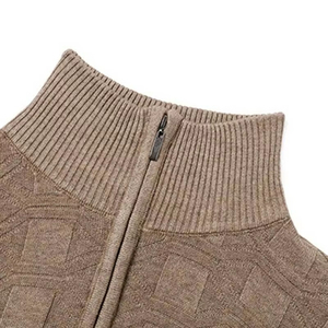 Men's Regular Fit Half <b>Zip</b> Knitted 100% Cotton Crew Neck Casual Winter Wear Regular Length - Product Image 3