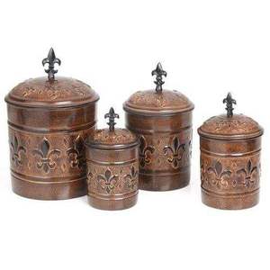 Juego de 4 Recipientes de Metal con Acabado de Cobre Antiguo Martillado, Hechos a Medida para Cocina, Precio Económico, en Stock - Product Image 2