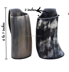 Taza de Cuerno de Búfalo Natural Pulida, Tazas Vikingas para Beber, Mejor Cuerno para Beber Cerveza, Diseño Elegante - Product Image 4