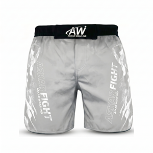 Shorts MMA gris pour homme Askar Wear Ind, impression par sublimation, séchage rapide, coupe régulière, vêtements d'arts martiaux mixtes, taille adulte - Product Image 1