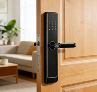 Serrure électronique intelligente numérique avec empreinte digitale, mot de passe, carte-clé, déverrouillage, prise en charge multilingue, compatible porte en aluminium, carte mémoire