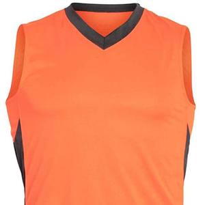 Maillots de basket-ball imprimés couleur orange, grande taille, col en V, sans manches, respirants, anti-transpiration, polyester, vêtements unisexes pour adultes - Product Image 5