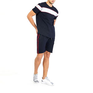 Ensemble 2 pièces streetwear homme été personnalisé : T-shirt et short avec broderie patch, séchage rapide, respirant 220g - Product Image 5