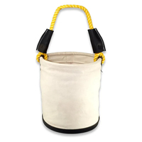 Outil d'échafaudage seau Logo OEM multifonction toile lourde Kit d'outils de levage sac Durable fermeture à glissière en cuir à paroi droite
