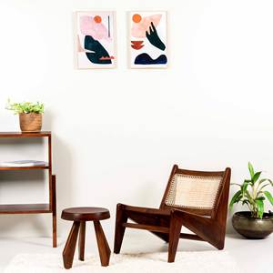 เก้าอี้พักผ่อนสไตล์ Pierre Jeanneret แบบขายส่ง โครงไม้เนื้อแข็งรูปตัว Z พร้อมงานสานหวายธรรมชาติ สำหรับห้องนั่งเล่น - Product Image 6