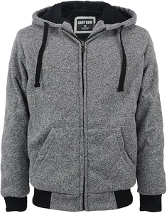 Sudadera con Capucha y Cremallera para Hombre, Estilo Industrial Neón Brillante, Color Sólido, Corte Holgado Informal, Rojo Otoñal, 100% Algodón Transpirable - Product Image 4