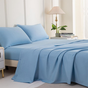 Juego de Sábanas Planas Ajustables de 4 Piezas, 100% Algodón, Impermeables, Lisas, de Uso Hotelero, Premium, Personalizadas - Product Image 1