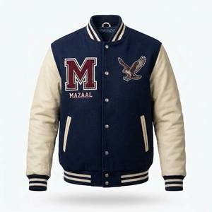 Chaqueta Varsity para Hombre al por Mayor, Poliéster Satinado, Cierre de Broches, Gráficos Personalizados para Marcas de Ropa Urbana, Venta al por Mayor - Product Image 1