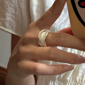 Anillo de Plata de Ley S925, Estilo Coreano, Diseño de Líneas Minimalistas, Anillo Retro Simple, Joyería de Plata - Product Image 6