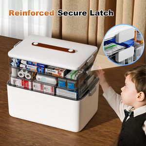 Caja Organizadora de Medicamentos Portátil de 4 Niveles, con Asa, Vacía, para Primeros Auxilios, Multiusos, para Suministros Médicos - Product Image 6