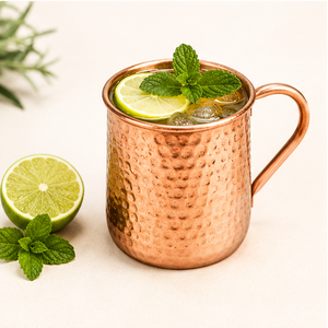 Juego de 4 tazas Moscow Mule de cobre 100% puro al por mayor, vasos de cóctel con acabado martillado y asas de latón remachadas, artículos de bar de cobre - Product Image 3