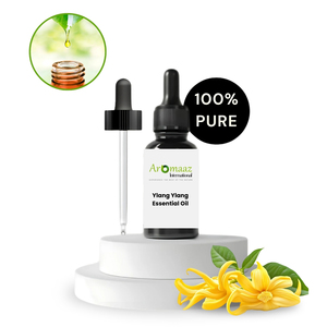 น้ำมันหอมระเหยอีลังอีลังค์บริสุทธิ์คุณภาพพรีเมียมจาก Aromaaz ผลิตด้วยวิธีการกลั่นด้วยไอน้ำ น้ำมันคานังก้า จากอินเดีย ผู้จัดจำหน่ายที่เชื่อถือได้ ผลิตภัณฑ์ดูแลผิวขาวกระจ่างใส - Product Image 2