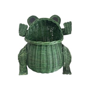 Cesta de Almacenamiento de Ratán Natural Ecológica con Forma de Rana, Cesta de Mimbre Única con Forma de Animal para la Habitación de los Niños, Organizador de Escritorio - Product Image 4