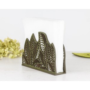 Metal Tissue Holder with Leaf Design Bohemian Style Free Standing Decorative Napkin <b>Stand</b> for Tabletop Use - Product Image 1