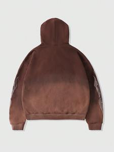 Sweat-shirt à capuche oversize pour homme, style urbain, avec strass, décontracté, streetwear, vêtements de sport, tissu épais, hiver - Product Image 2