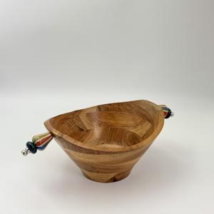 Tazón de madera de acacia de buena calidad con asa con cuentas para utensilios de cocina y hoteles, procedente de la India, al precio más bajo. - Product Image 2