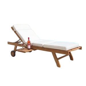 Chaise pliable Chaises longues en bois de teck avec coussin confortable Bon à la qualité Design moderne Usine directe - Product Image 1