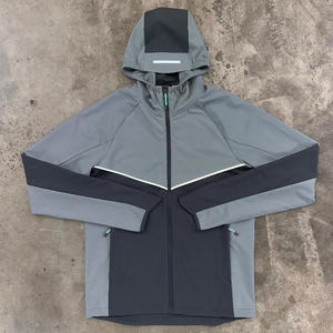 Custom Logo Men's Waterproof Windbreaker Set <b>Reflective</b> Hooded <b>Jacket</b> and Joggers 2 Piece Sportswear Tracksuit for <b>Running</b> Gym - Product Image 2