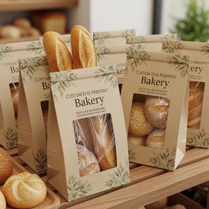 Bolsas de Papel para Panadería, Ecológicas, Reciclables, Biodegradables, con Ventana, Aptas para Microondas, para Regalos y Decoración - Product Image 6