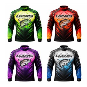 Vêtements de pêche professionnels pour hommes, impression numérique intégrale par sublimation, 100% coton polyester, col rond - Product Image 5