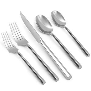 Elegant Stainless Steel Flatware Set High <b>Mirror</b> Polish Rust Resistant Wedding Occasion Metal Cutlery - Product Image 4