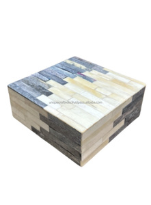 Caja de Recuerdos de Cuerno de Búfalo Ecológica y de Lujo Moderna, con Incrustaciones Intrincadas de Cuerno Animal, Pulida, Cuadrada, Clásica, para Guardar Joyas - Product Image 6
