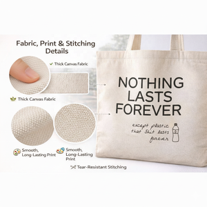 Eco-Friendly Biodegradable Recyclable Cotton Canvas Tote <b>Bag</b> Stylish Silk Screen Printed Reusable Everyday Grocery Use Patch - Product Image 6