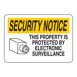 Señal de Advertencia de PVC Brady para Áreas de Seguridad y Vigilancia en Interiores y Exteriores - Product Image 2