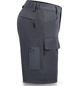 กางเกงขาสั้นลำลองผู้ชายสำหรับฤดูร้อน ผ้าเทอร์รี่ แห้งเร็ว กันยับ ปักลายชายผ่า เอวยางยืดสูง ระบายอากาศได้ดี ทรงหลวม - Product Image 1