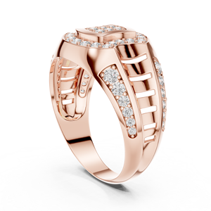 Ensemble de bagues pour homme FORTUNA HALO en diamant de laboratoire, or rose 18 carats plaqué rhodium, style minimaliste de luxe, pour mariage, fiançailles, soirée, usage quotidien - Product Image 3