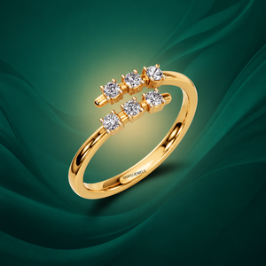 Anillo de Diamante Cultivado en Laboratorio con Diseño Abierto y Moderno para Mujer, Oro de 10K, 14K, 18K, Plata 925, 935, Joyería Fina Minimalista - Product Image 1