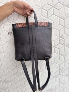 High Quality Genuine Leather Hand Tooled Carving Stylish <b>Backpack</b> Hair On Hide <b>School</b> Bags Unisex Bohemian Softback Day Bag - Product Image 3