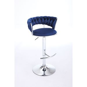 Set of 2 Swivel Height <b>Adjustable</b> <b>Bar</b> <b>Stools</b> with Chrome Footrest Base Velvet Top Simple <b>Bar</b> <b>Stool</b> Mechanical Lifting Mechanism - Product Image 6