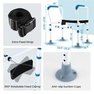 Corrimano di Sicurezza per WC in Acciaio Resistente, Design Moderno Portatile e Leggero con Rivestimento in Polvere Compatto per Varie Situazioni - Product Image 3